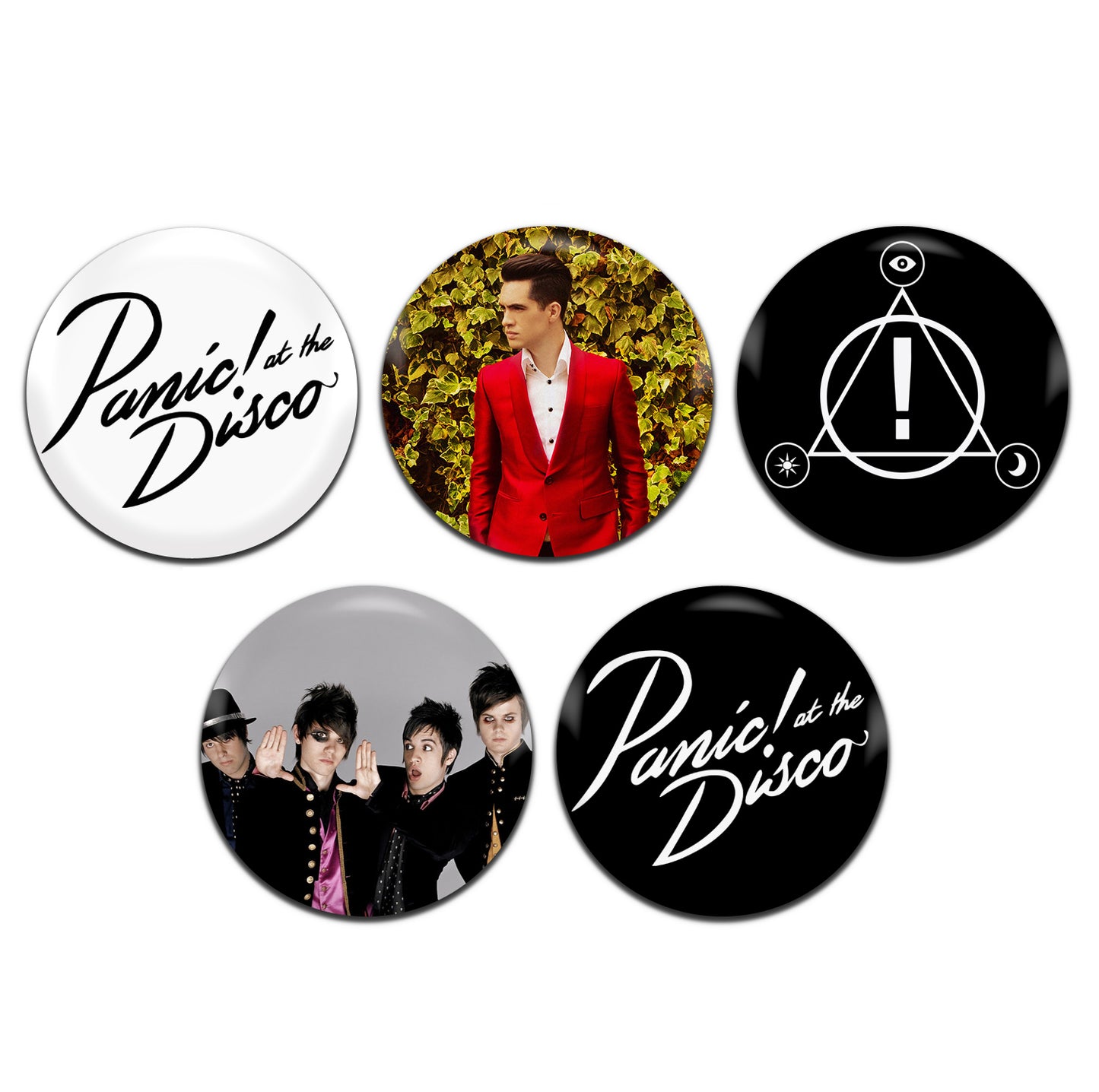 Panic! At The Disco Pop Rock Alternative Emo 00's 25mm / 1 Inch D-Pin Button Badges (5x Set)