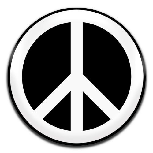 Peace Sign Hippie Retro 60's  Black 25mm / 1 Inch D-pin Button Badge