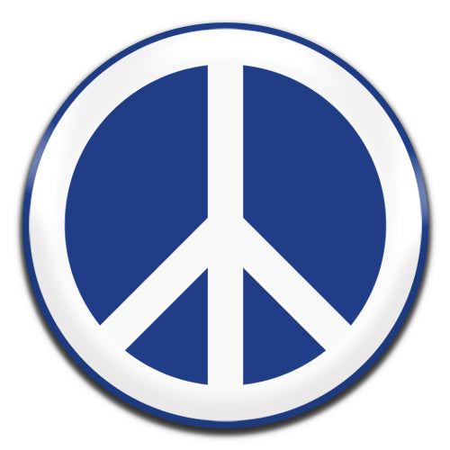 Peace Sign Hippie Retro 60's  Blue 25mm / 1 Inch D-pin Button Badge