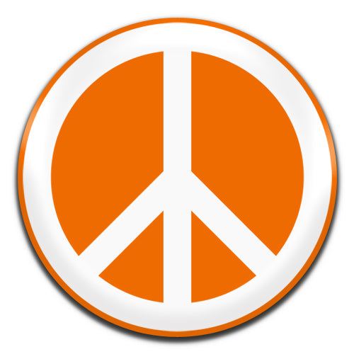 Peace Sign Hippie Retro 60's Orange 25mm / 1 Inch D-pin Button Badge