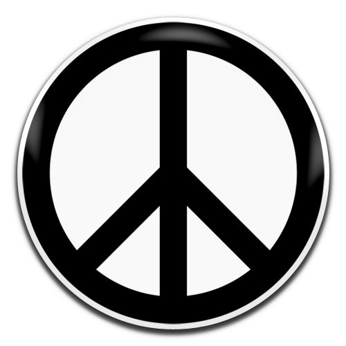 Peace Sign Hippie Retro 60's White 25mm / 1 Inch D-pin Button Badge