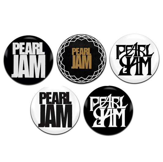 Pearl Jam Alternative Rock Grunge 90's 25mm / 1 Inch D-Pin Button Badges (5x Set)