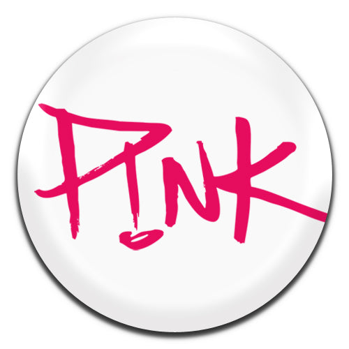 Pink Pop Rock Singer 00's White 25mm / 1 Inch D-pin Button Badge