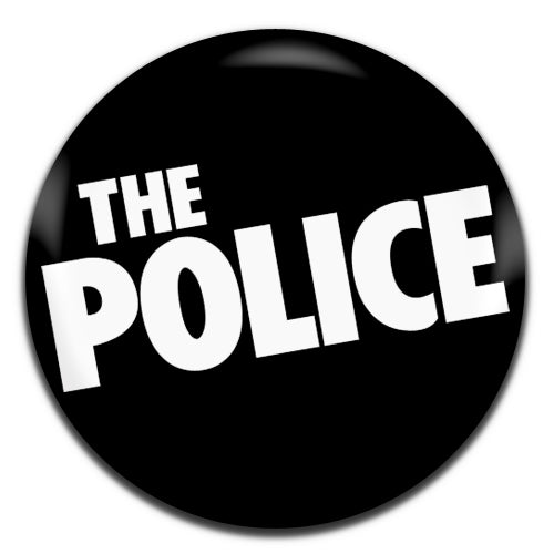 Police New Wave Rock 70's 80's Black 25mm / 1 Inch D-pin Button Badge