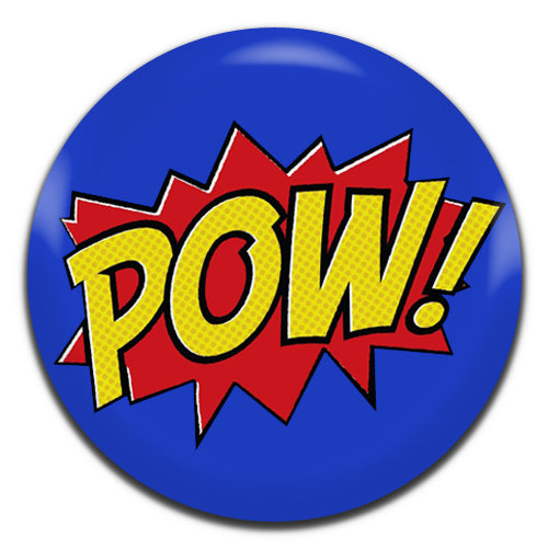 Pow! Blue Comic Superhero 25mm / 1 Inch D-pin Button Badge