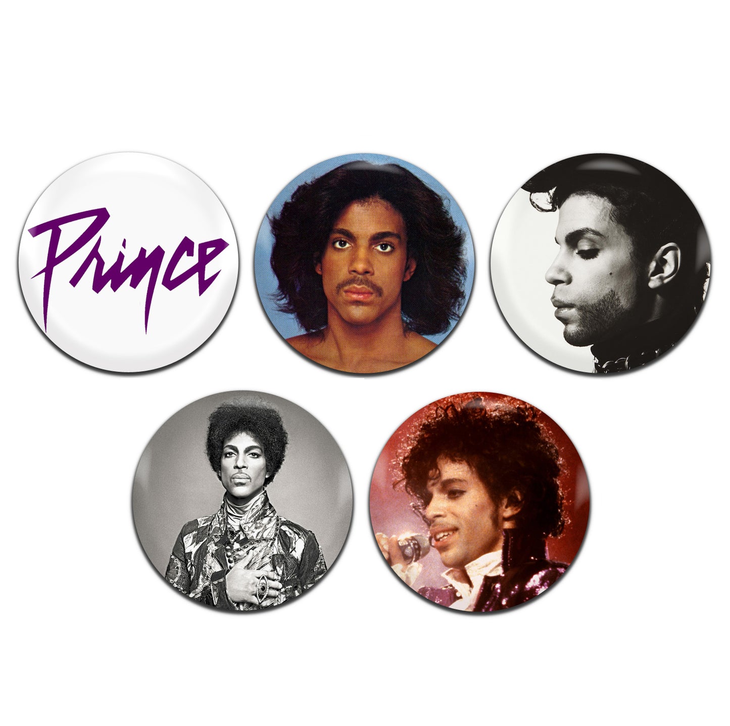 Prince Pop Rock Funk 80's 25mm / 1 Inch D-Pin Button Badges (5x Set)