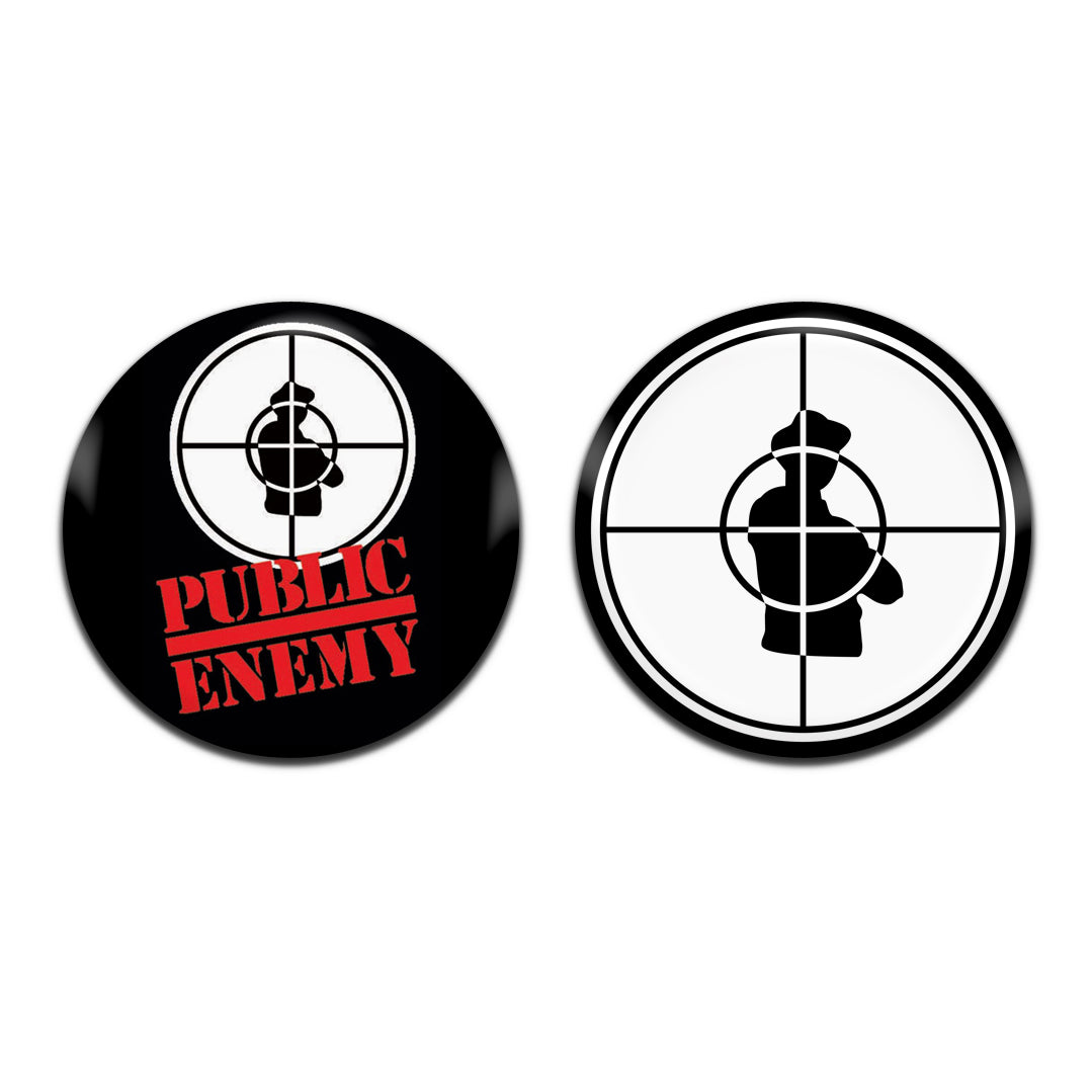 Public Enemy Hip Hop Rap 80's 25mm / 1 Inch D-Pin Button Badges (2x Set)