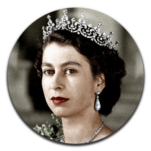 Queen Elizabeth Royalty Commemorative 25mm / 1 Inch D-pin Button Badge