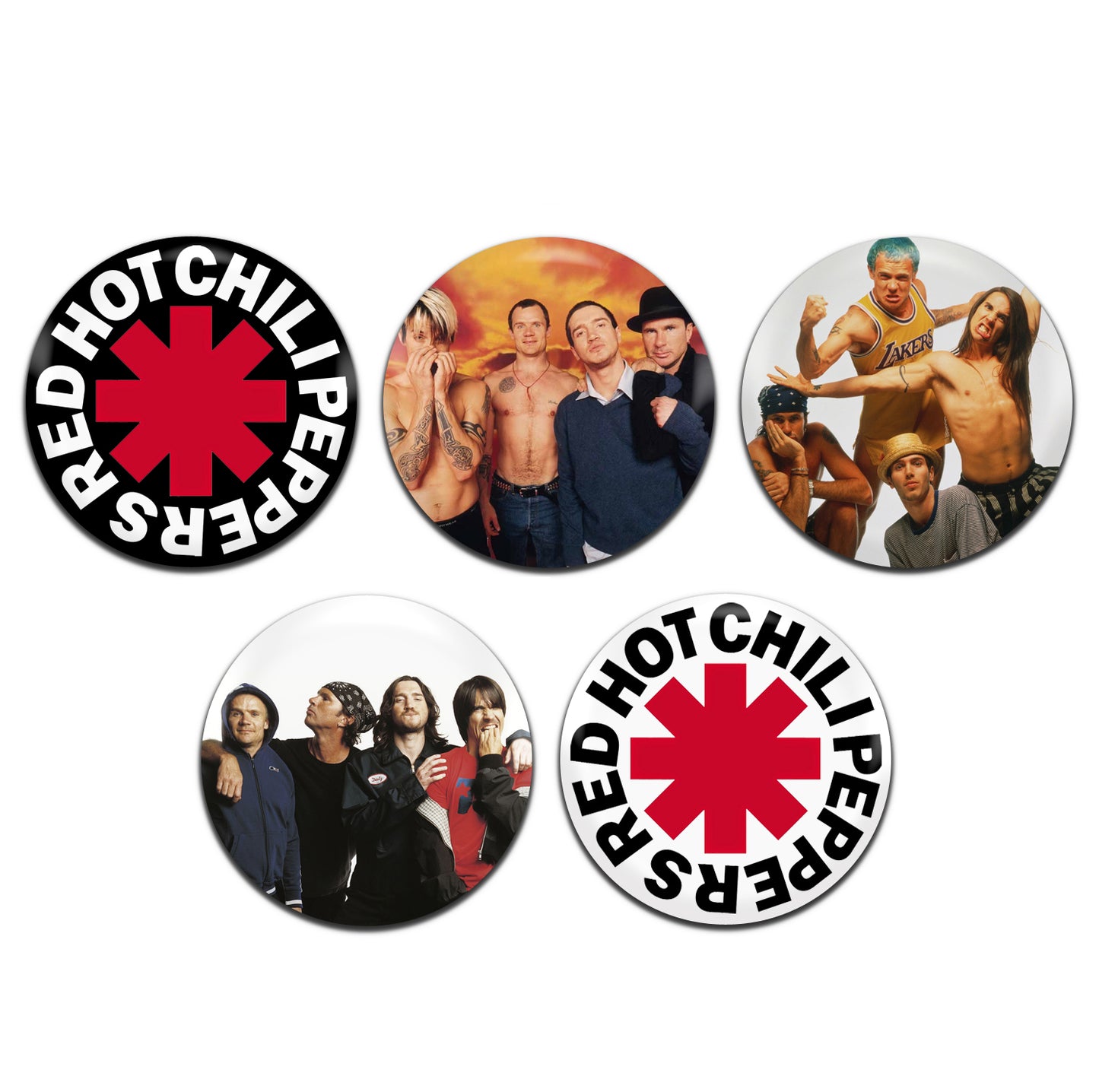 Red Hot Chili Peppers Alterative Rock Grunge 80's 90's 25mm / 1 Inch D-Pin Button Badges (5x Set)