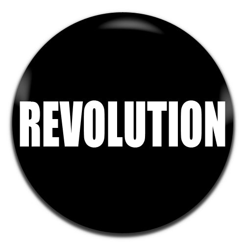 Revolution Hippie Retro Black 25mm / 1 Inch D-pin Button Badge