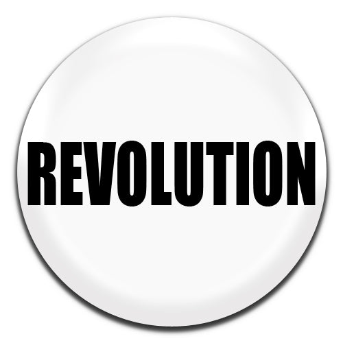 Revolution Hippie Retro White 25mm / 1 Inch D-pin Button Badge