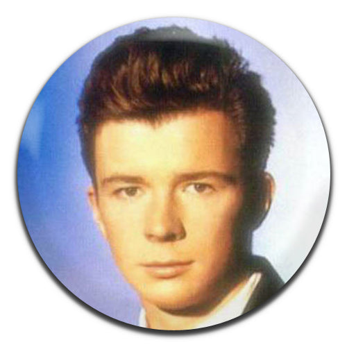 Rick Astley Pop Singer 80's  Blue 25mm / 1 Inch D-pin Button Badge