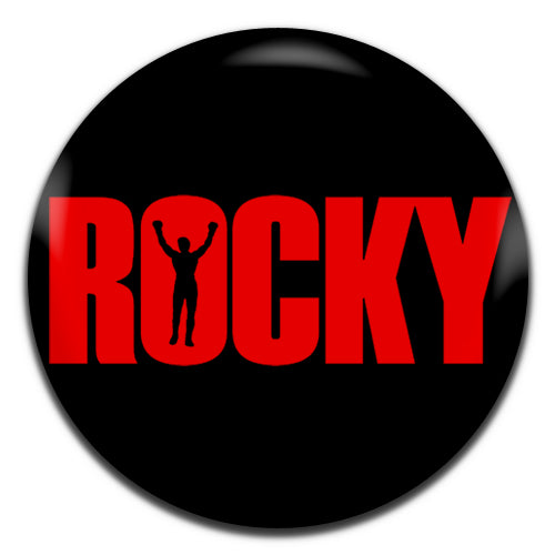 Rocky Movie Boxing Film 70's 80's Black 25mm / 1 Inch D-pin Button Badge