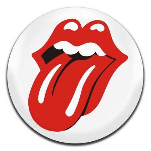 Rolling Stones Tongue Rock Pop Psychedelic Glam 60's 70's White 25mm / 1 Inch D-pin Button Badge