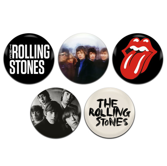 Rolling Stones Rock Pop Psychedelic Glam 60's 70's 25mm / 1 Inch D-Pin Button Badges (5x Set)