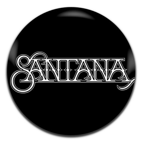 Santana Psychedelic Latin Rock Blues 60's 70's Black 25mm / 1 Inch D-pin Button Badge