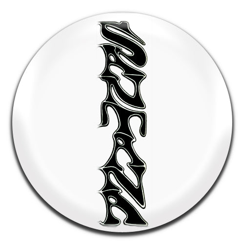 Santana Vertical Psychedelic Latin Rock Blues 60's 70's White 25mm / 1 Inch D-pin Button Badge