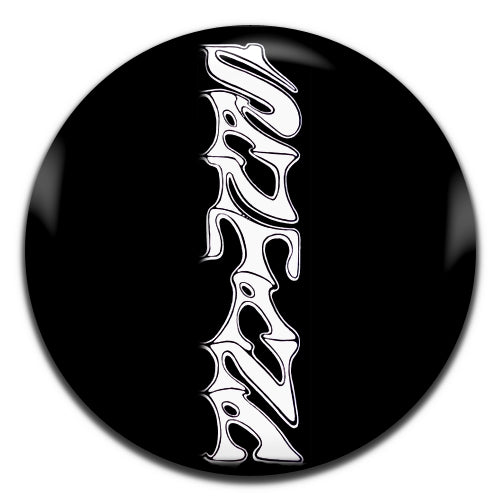 Santana Vertical Psychedelic Latin Rock Blues 60's 70's Black 25mm / 1 Inch D-pin Button Badge