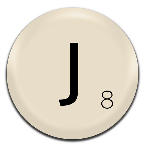 Scrabble J Letter Board Game Novelty 25mm / 1 Inch D-pin Button Badge