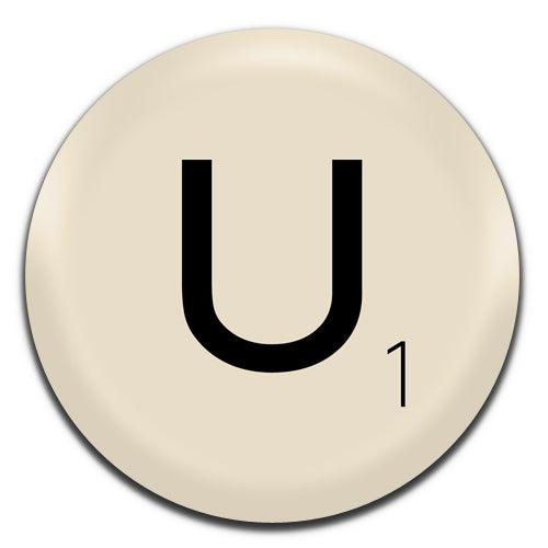 Scrabble U Letter Board Game Novelty 25mm / 1 Inch D-pin Button Badge