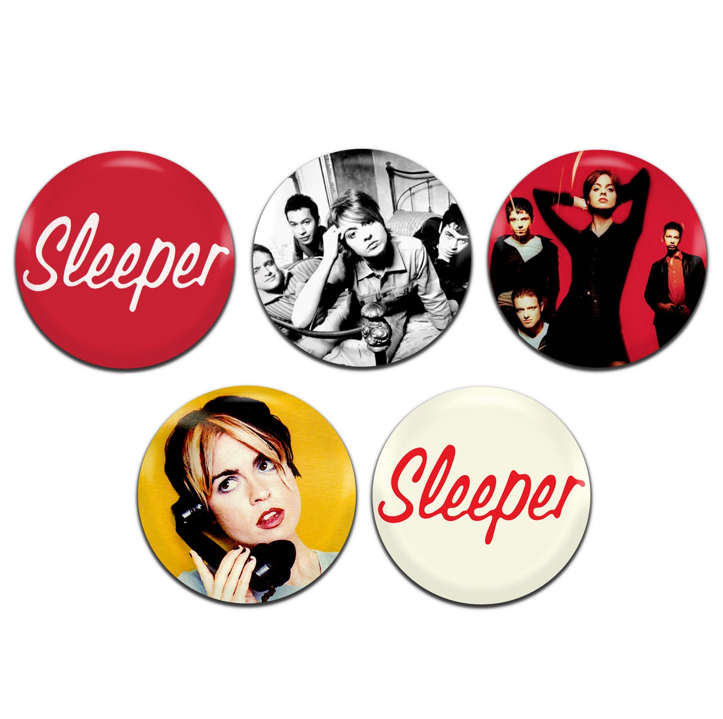 Sleeper Britpop indie Rock 90's 25mm / 1 Inch D-Pin Button Badges (5x Set)