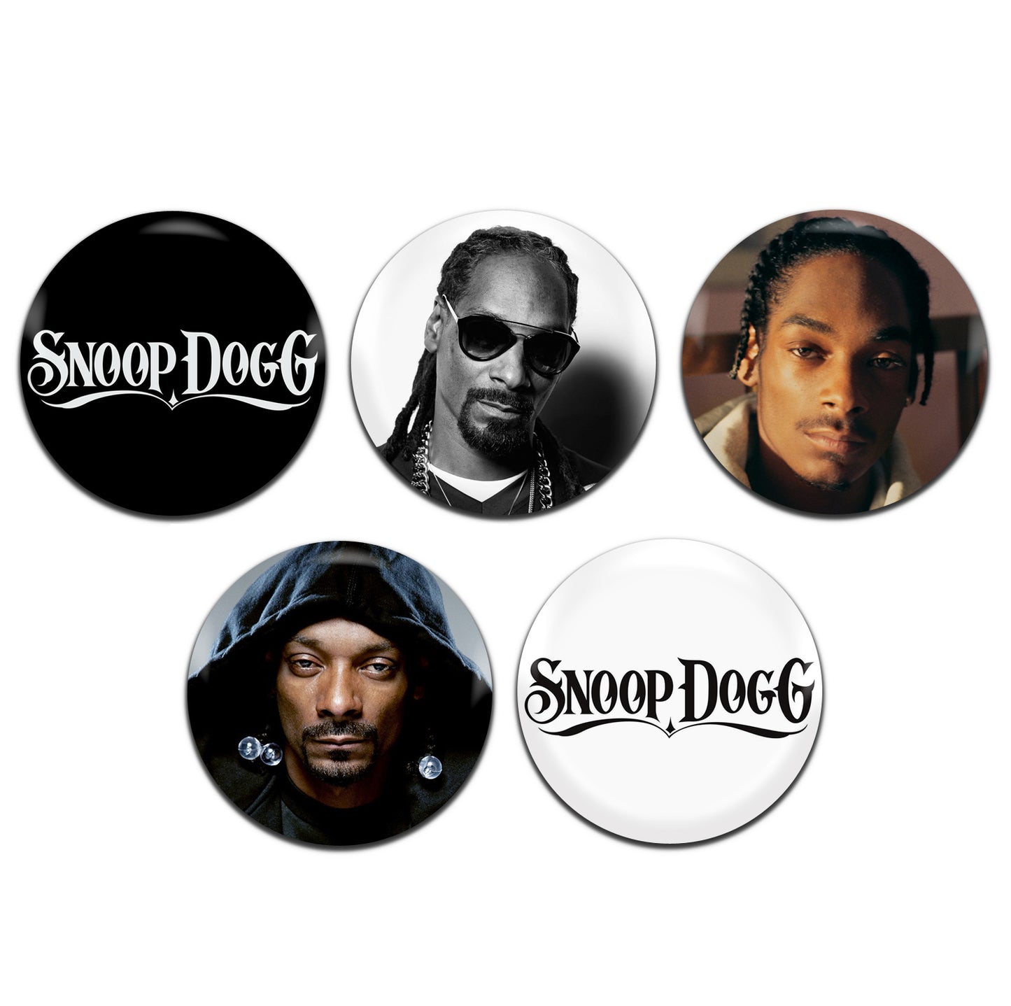 Snoop Dogg Hip Hop Rap 90's 00's 25mm / 1 Inch D-Pin Button Badges (5x Set)