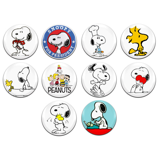 Snoopy Kids Children's TV Retro 50's 60's 25mm / 1 Inch D-Pin Button Badges (10x Set)