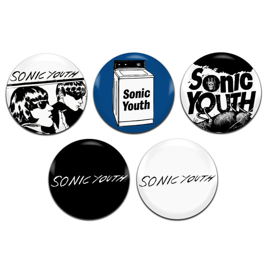 Sonic Youth Alternative Rock Indie Grunge 80's 90's 25mm / 1 Inch D-Pin Button Badges (5x Set)