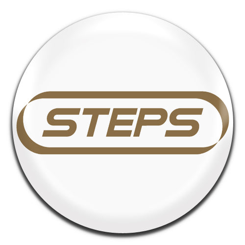 Steps White Pop Group 90's 00's 25mm / 1 Inch D-pin Button Badge