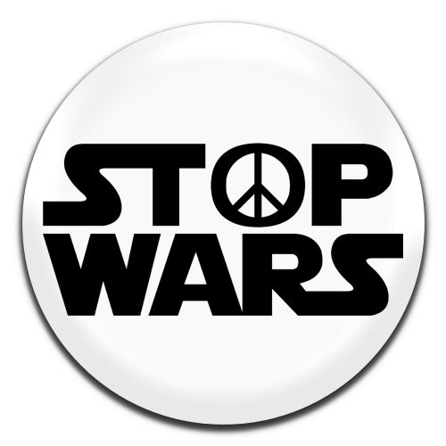 Stop Wars White Peace Hippie Anti War 25mm / 1 Inch D-pin Button Badge