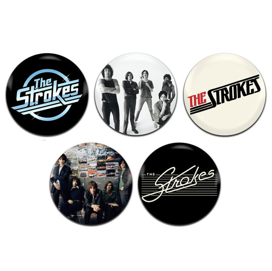 The Strokes Indie Rock 00's 25mm / 1 Inch D-Pin Button Badges (5x Set)