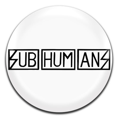 Sub Humans White Punk Rock 80's 25mm / 1 Inch D-pin Button Badge