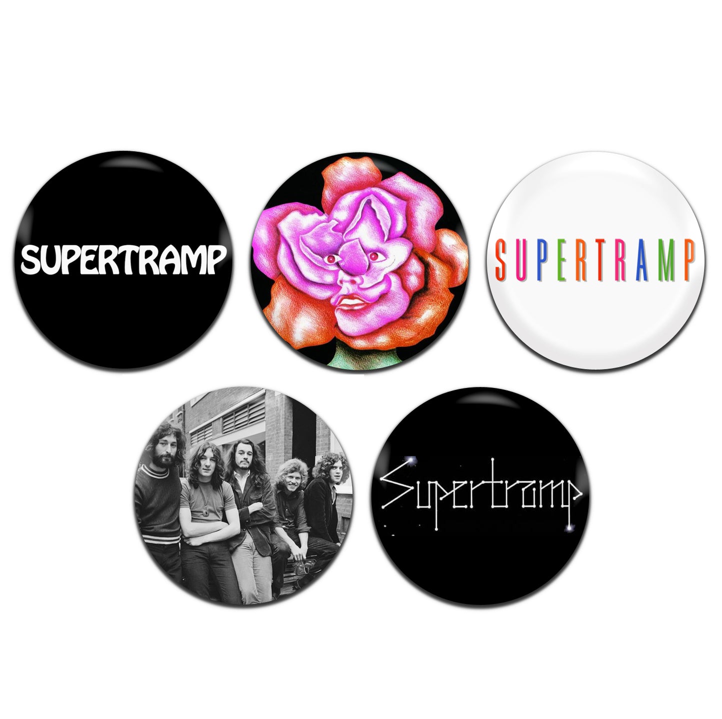 Supertramp Prog Progressive Rock Pop 70's 25mm / 1 Inch D-Pin Button Badges (5x Set)