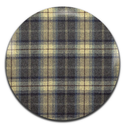 Tartan Blue Pattern Scotland 25mm / 1 Inch D-pin Button Badge