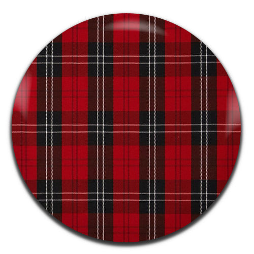 Tartan Red Pattern Scotland 25mm / 1 Inch D-pin Button Badge