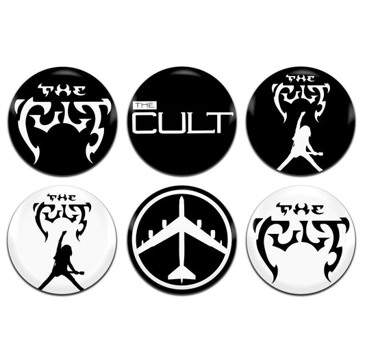 The Cult Alternative Rock Goth 80's 25mm / 1 Inch D-Pin Button Badges (6x Set)