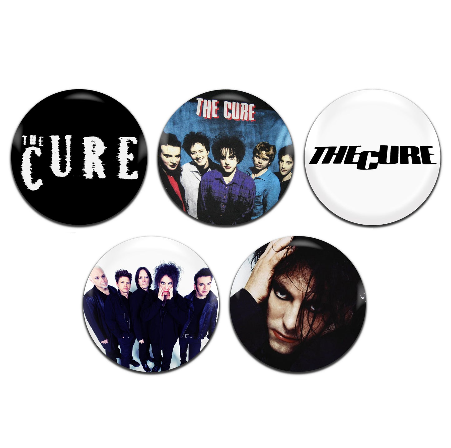 The Cure Alternative Rock Goth Indie New Wave 80's 25mm / 1 Inch D-Pin Button Badges (5x Set)