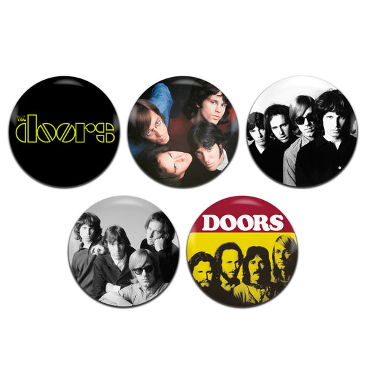 The Doors Psychedelic Blues Rock 60's 70's 25mm / 1 Inch D-Pin Button Badges (5x Set)