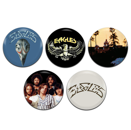 The Eagles Rock Country 70's 25mm / 1 Inch D-Pin Button Badges (5x Set)