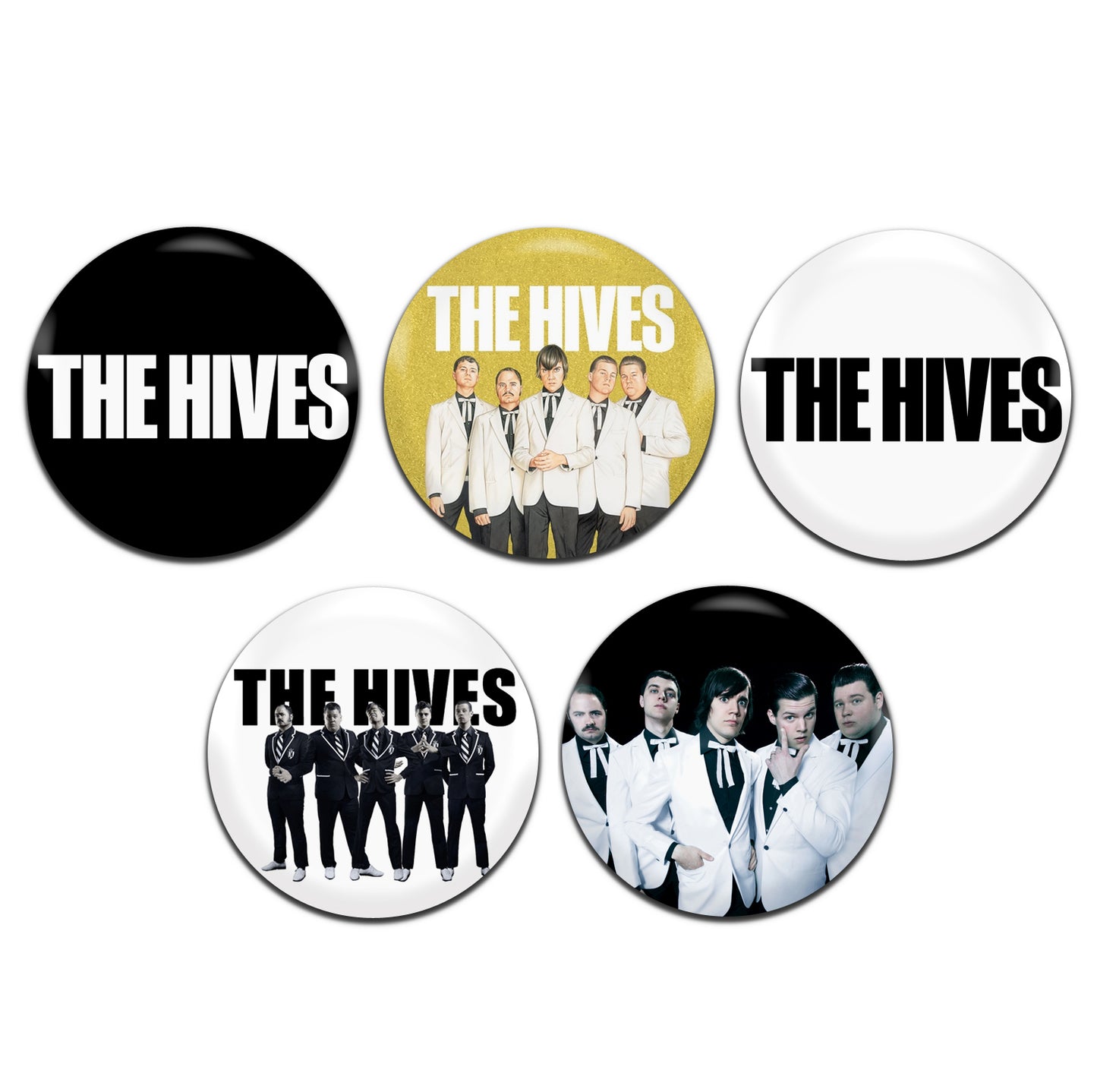 The Hives Indie Rock 90's 00's 25mm / 1 Inch D-Pin Button Badges (5x Set)