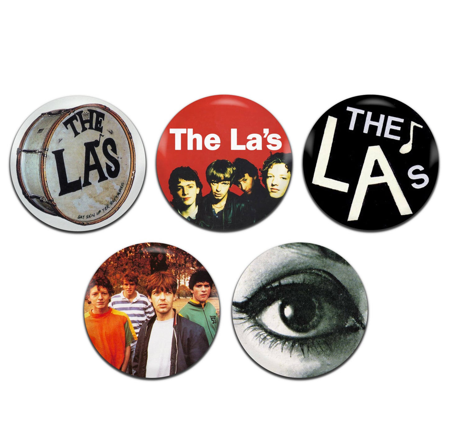 The La's Indie Rock Band 80's 90's 25mm / 1 Inch D-Pin Button Badges (5x Set)