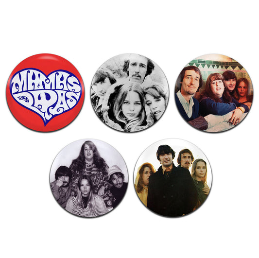 The Mamas And The Papas Folk Rock Pop Band 60's 25mm / 1 Inch D-Pin Button Badges (5x Set)