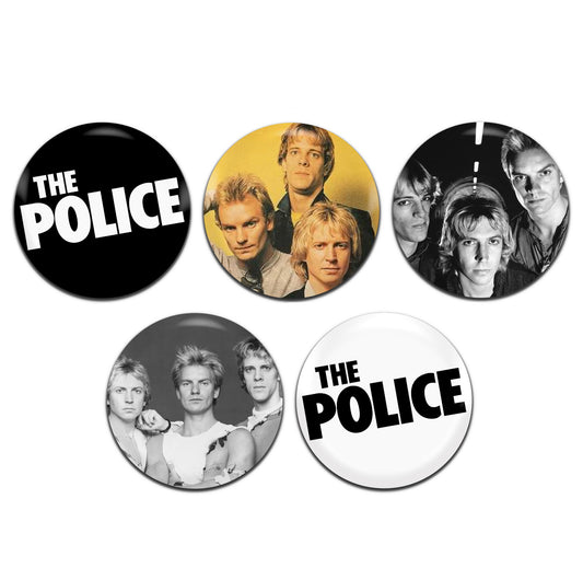 The Police New Wave Reggae Rock Band 70's 80's 25mm / 1 Inch D-Pin Button Badges (5x Set)