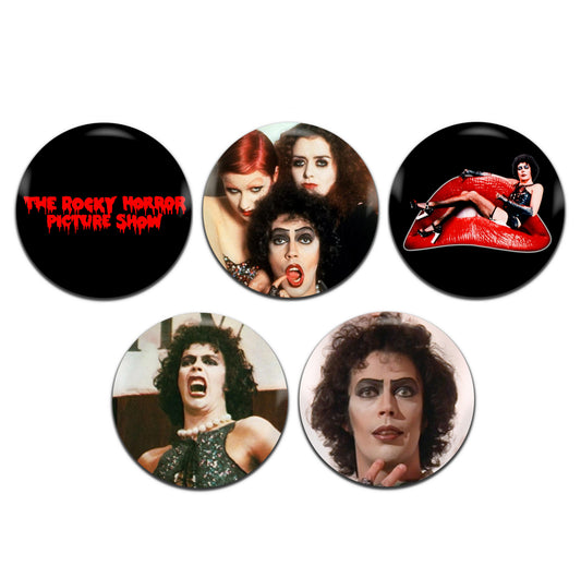 The Rocky Horror Picture Show Movie Musical Film 70's 25mm / 1 Inch D-Pin Button Badges (5x Set)