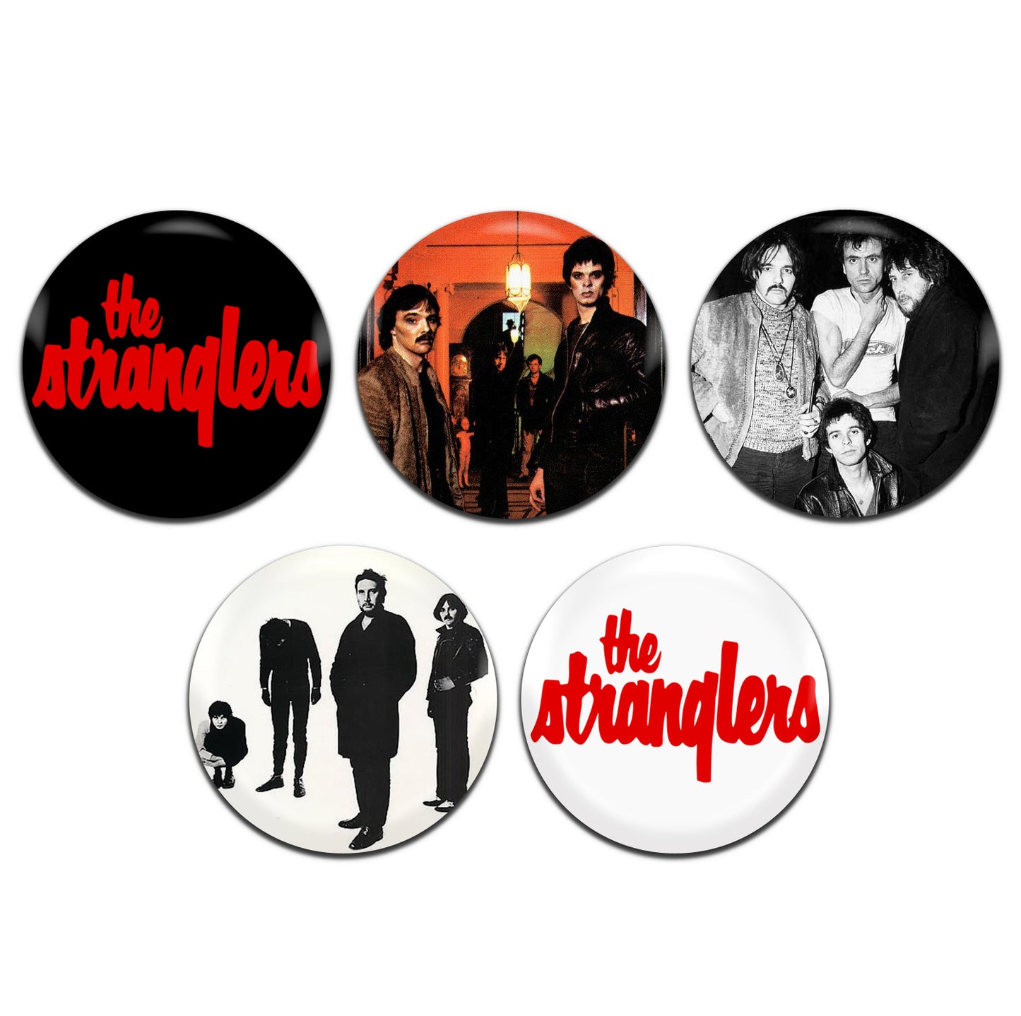 The Stranglers Punk Rock New Wave Band 70's 25mm / 1 Inch D-Pin Button Badges (5x Set)