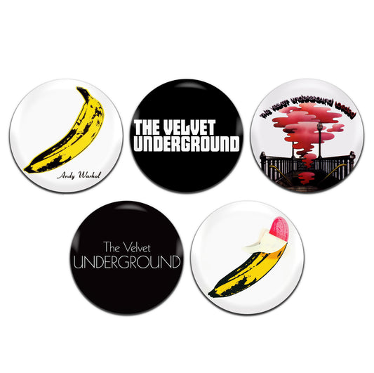 The Velvet Underground Rock Band 60's 25mm / 1 Inch D-Pin Button Badges (5x Set)