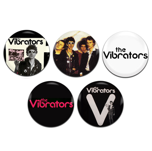 The Vibrators Punk Rock Band 70's 80's 25mm / 1 Inch D-Pin Button Badges (5x Set)