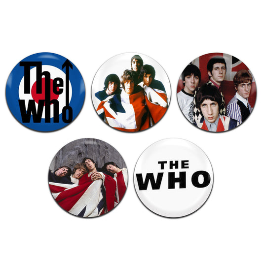 The Who Rock Band Mod 60's 25mm / 1 Inch D-Pin Button Badges (5x Set)