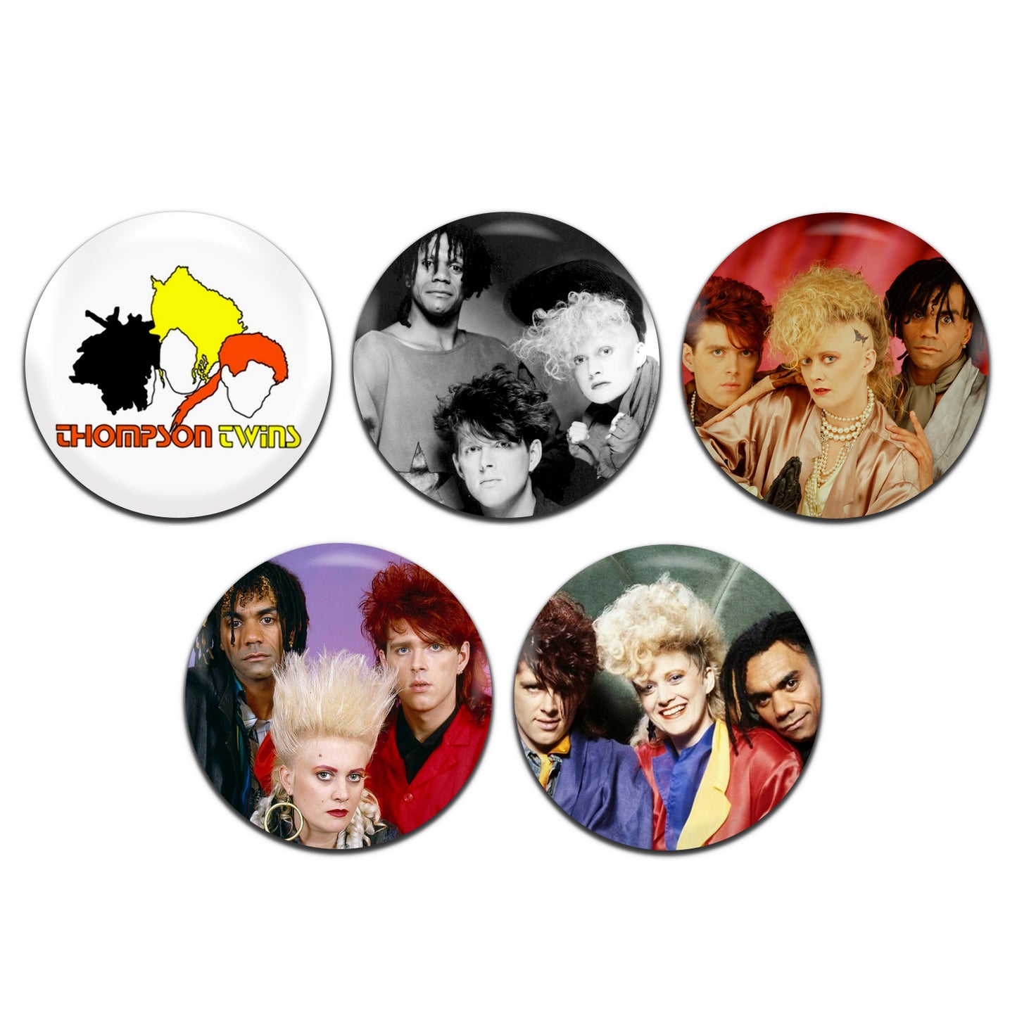 Thompson Twins Synth Pop New Wave Band 80's 25mm / 1 Inch D-Pin Button Badges (5x Set)