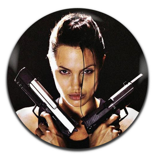 Tomb Raider Angelina Jolie Movie Action Film 00's 25mm / 1 Inch D-pin Button Badge